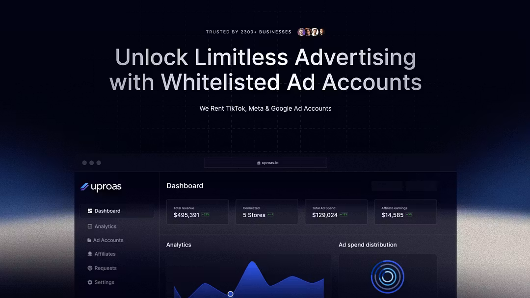 Plug into Uproas’ paid media engine without managing ads yourself • Monetize premium, high-intent traffic to proven offers • Zero-cost affiliate access hosted on Whop • Built-in tracking and payout infrastructure so you focus on sending traffic