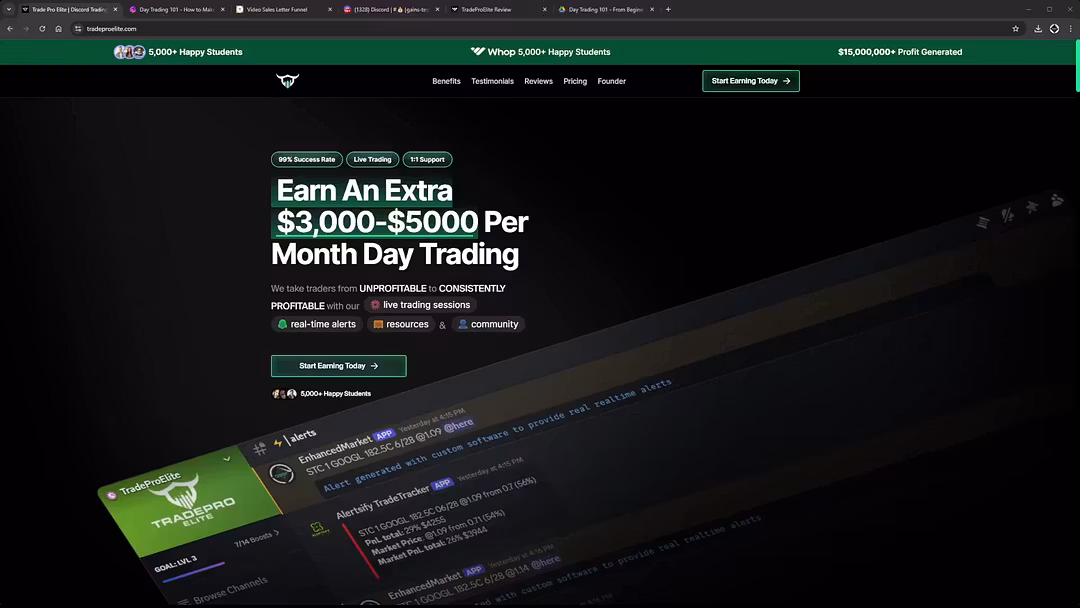 Options trading alerts and education built for active traders • Structured lessons plus live trade ideas and commentary • Emphasis on discipline, risk management and repeatable setups • Monthly plan with incentives to commit longer term for serious traders